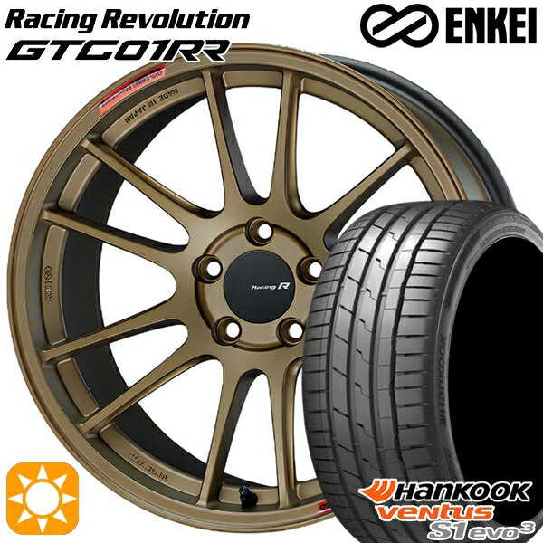 【取付対象】セレナ 215/40R18 89Y XL ハンコック veNtus S1 evo3 K127 ENKEI エンケイ レーシングレボリューション GTC01RR チタニウムゴールド 18インチ 7.5J 5H114.3 サマータイヤホイールセット