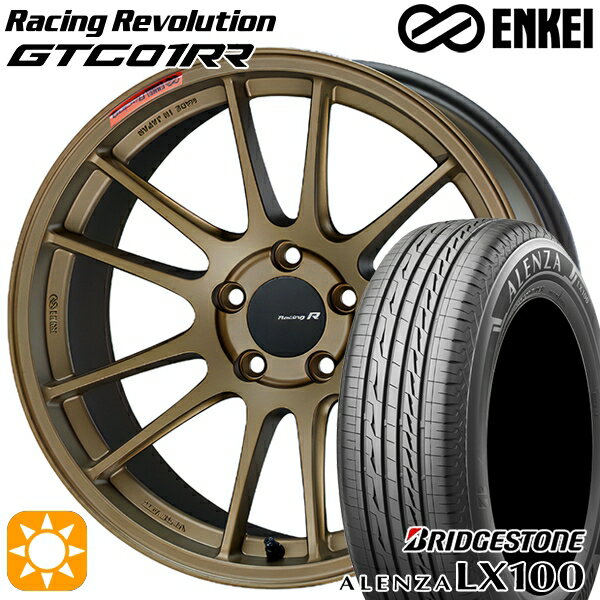 5/20ポイント5倍★225/60R18 100H ブリヂストン アレンザ LX100 ENKEI エンケイ レーシングレボリューション GTC01RR チタニウムゴールド 18インチ 8.0J 5H114.3 サマータイヤホイールセット