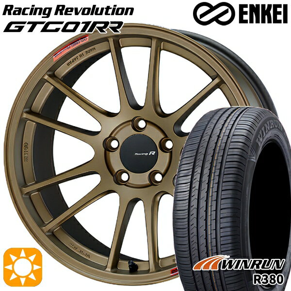 【取付対象】マツダ6 エクストレイル 225/60R18 104V XL ウィンラン R380 ENKEI エンケイ レーシングレボリューション GTC01RR チタニウムゴールド 18インチ 7.5J 5H114.3 サマータイヤホイールセット