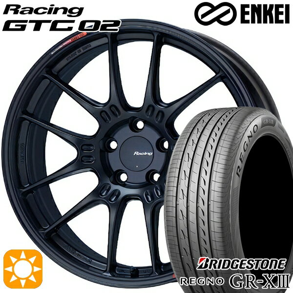 【取付対象】アクア ヤリス 195/45R17 81W ブリヂストン レグノ GR-X3 ENKEI エンケイ レーシング GTC02 マットブラック 17インチ 7.5J 4H100 サマータイヤホイールセット