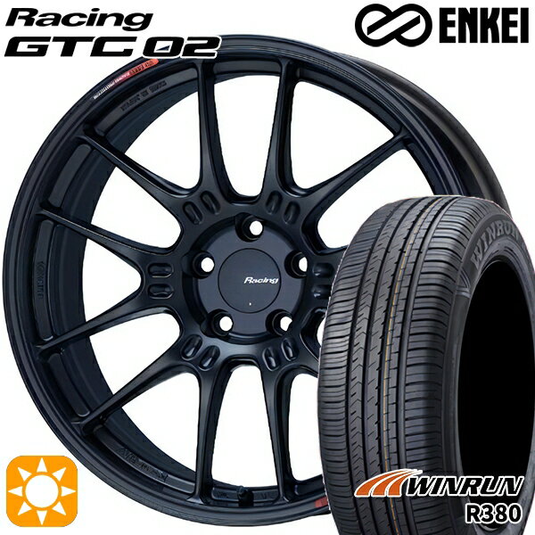 【取付対象】マツダ6 エクストレイル 225/60R18 104V XL ウィンラン R380 ENKEI エンケイ レーシング GTC02 マットブラック 18インチ 7.5J 5H114.3 サマータイヤホイールセット