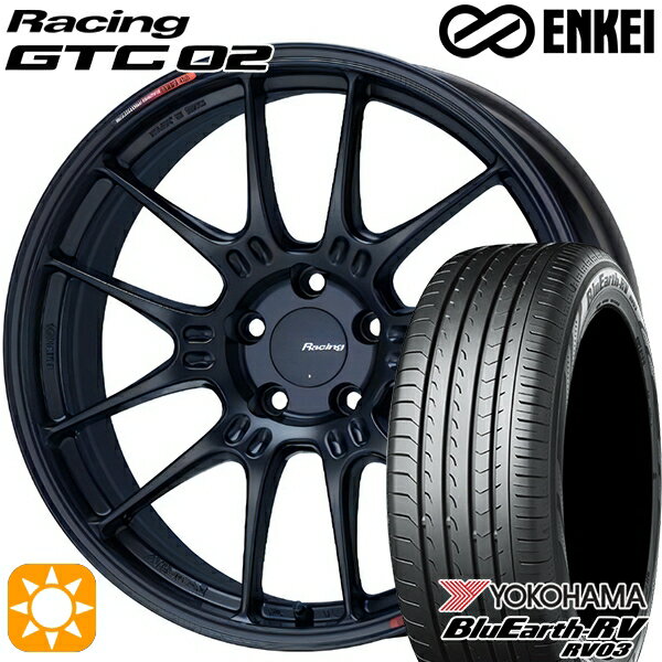 【取付対象】225/40R19 93W XL ヨコハマ ブルーアース RV03 ENKEI エンケイ レーシング GTC02 マットブラック 19インチ 8.0J 5H114.3 サマータイヤホイールセット