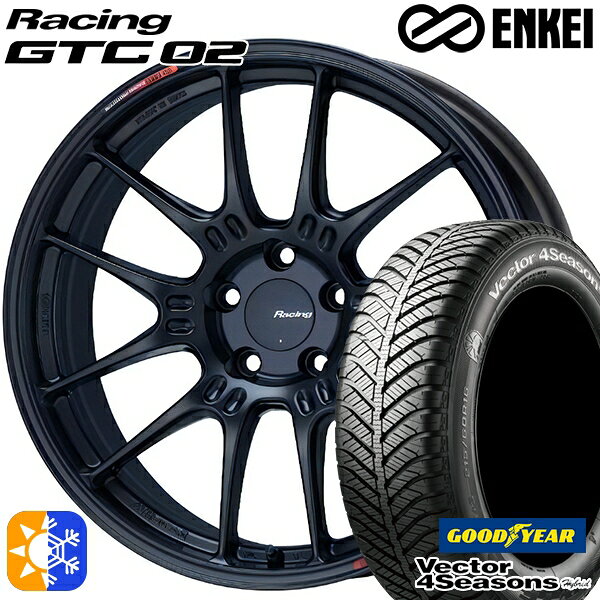 リーフ レヴォーグ 215/50R17 95H XL グッドイヤー ベクター フォーシーズンズ ENKEI エンケイ レーシング GTC02 17インチ 7.5J 5H114.3 マットブラック オールシーズンタイヤホイールセット