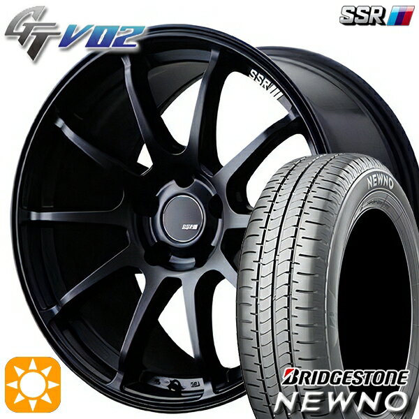 【取付対象】195/45R17 81W ブリヂストン ニューノ SSR GTV02 フラットブラック 17インチ 7.0J 4H100 サマータイヤホイールセット