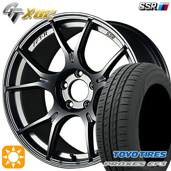 【取付対象】アクア ヤリス 195/50R16 88V XL トーヨー プロクセス CF3 SSR GTX02 ダークシルバー 16インチ 6.5J 4H100 サマータイヤホイールセット
