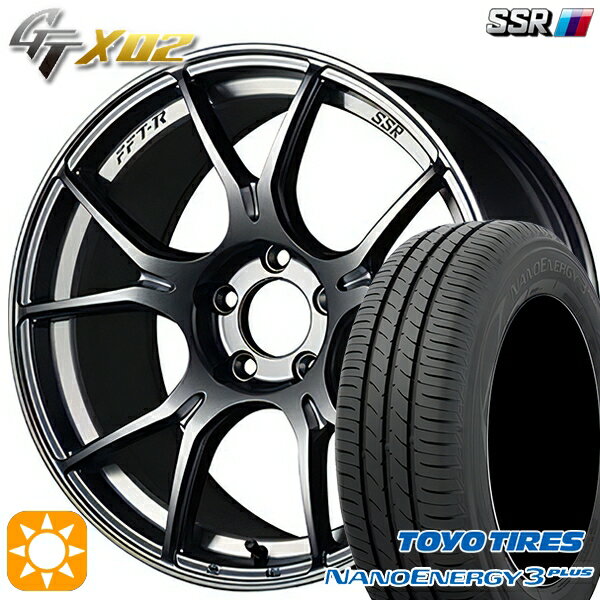 【取付対象】195/45R16 80W トーヨー ナノエナジー3プラス SSR GTX02 ダークシルバー 16インチ 6.5J 4H100 サマータイヤホイールセット