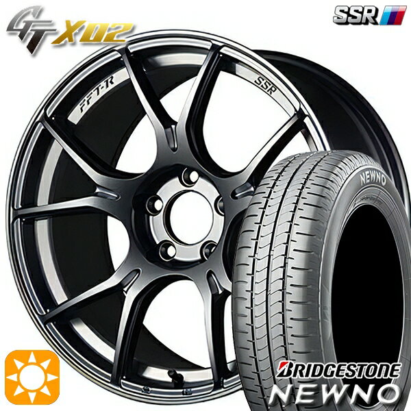 【取付対象】195/45R16 84V ブリヂストン ニューノ SSR GTX02 ダークシルバー 16インチ 6.5J 4H100 サマータイヤホイールセット
