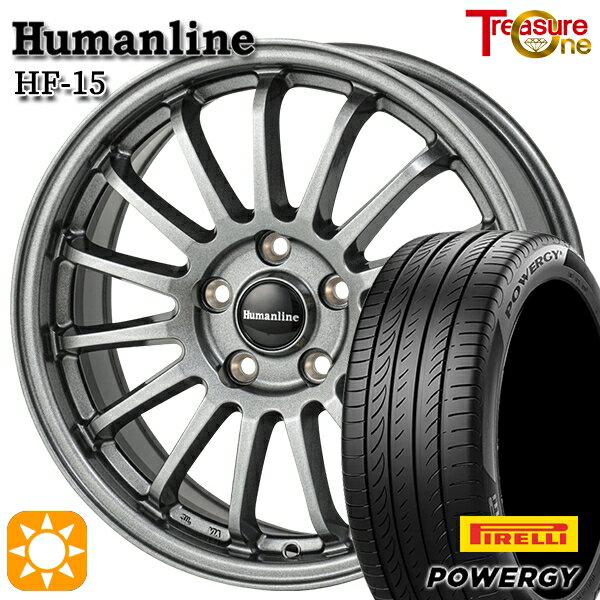 【取付対象】リーフ アクセラ 205/55R16 91V ピレリ パワジー トレジャーワン ヒューマンライン HF15 ダークグレー 16インチ 6.5J 5H114.3 サマータイヤホイールセット