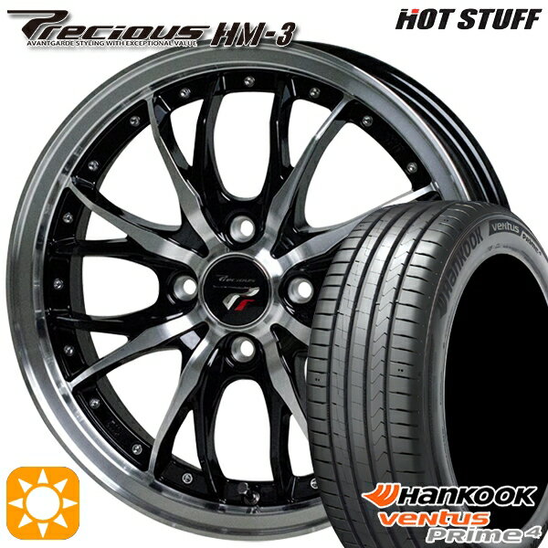 【取付対象】195/55R16 87V ハンコック veNtus PRime4 K135 HotStuff プレシャス HM-3 メタリックブラックポリッシュ 16インチ 6.0J 4H100 サマータイヤホイールセット