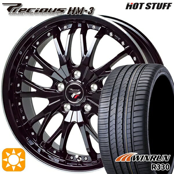 【取付対象】215/40R18 89W XL ウィンラン R330 HotStuff プレシャス HM-3 MB/RP 18インチ 7.0J 5H100 サマータイヤホイールセット
