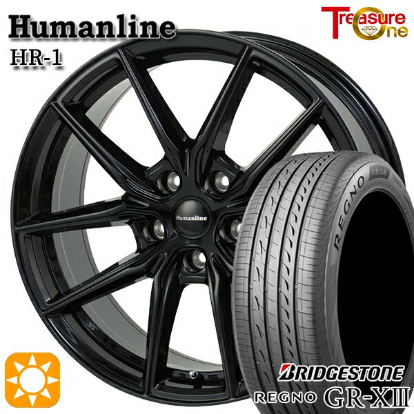 【取付対象】リーフ アクセラ 205/55R16 91V ブリヂストン レグノ GR-X3 トレジャーワン ヒューマンライン HR1 ブラック 16インチ 6.5J 5H114.3 サマータイヤホイールセット