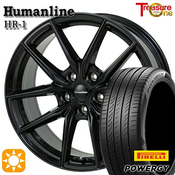 【取付対象】プリウスα ストリーム 205/60R16 92H ピレリ パワジー トレジャーワン ヒューマンライン HR1 ブラック 16インチ 6.5J 5H114.3 サマータイヤホイールセット