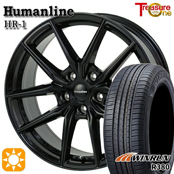 【取付対象】エスティマ ヤリスクロス 215/60R16 95H ウィンラン R380 トレジャーワン ヒューマンライン HR1 ブラック 16インチ 6.5J 5H114.3 サマータイヤホイールセット