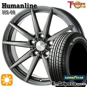 【取付対象】アイシス ノア/ヴォクシー 215/45R17 91W XL グッドイヤー エフィシェントグリップ エコ EG01 トレジャーワン ヒューマンライン HS08 ダークグレー 17インチ 7.0J 5H114.3 サマータイヤホイールセット