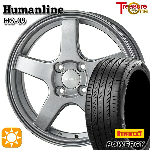 【取付対象】195/55R16 87V ピレリ パワジー トレジャーワン ヒューマンライン HS09 ダークグレー 16インチ 6.0J 4H100 サマータイヤホイールセット