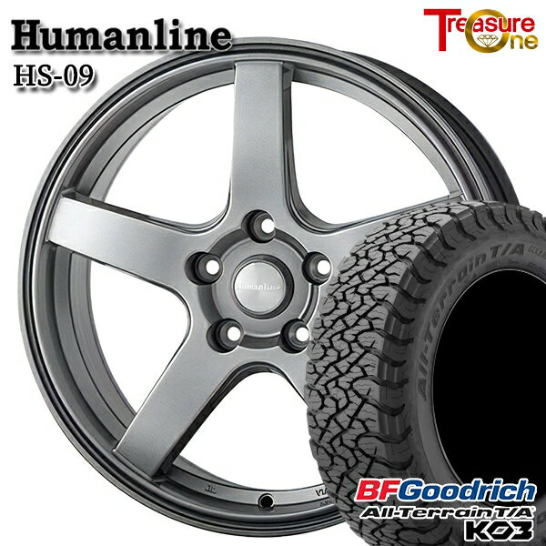 【取付対象】225/65R17 107/103S RBL BFグッドリッチ オールテレーン T/A KO3 トレジャーワン ヒューマンライン HS09 ダークグレー 17インチ 7.0J 5H114.3 サマータイヤホイールセット