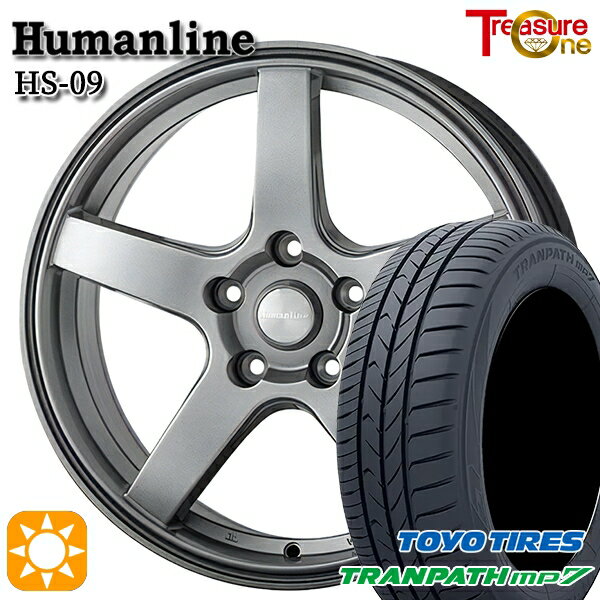 【取付対象】225/55R18 98V トーヨー トランパス mp7 トレジャーワン ヒューマンライン HS09 ダークグレー 18インチ 7.0J 5H114.3 サマータイヤホイールセット