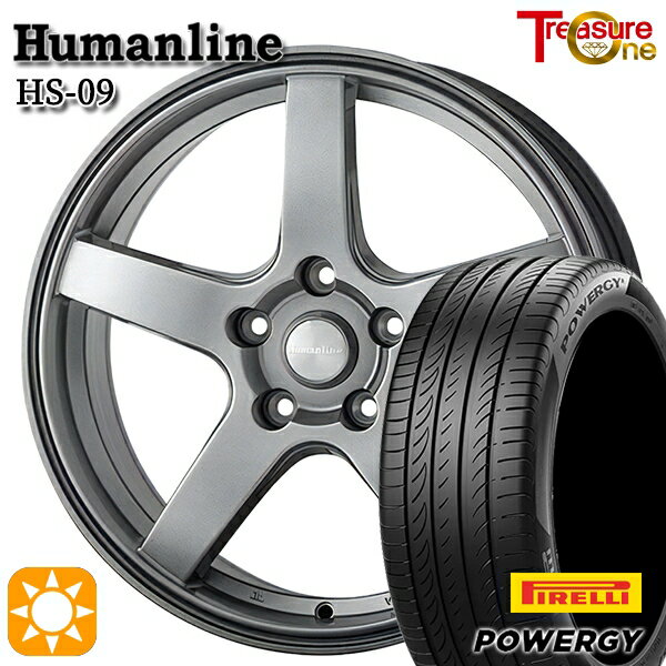 【取付対象】リーフ アクセラ 205/55R16 91V ピレリ パワジー トレジャーワン ヒューマンライン HS09 ダークグレー 16インチ 6.5J 5H114.3 サマータイヤホイールセット
