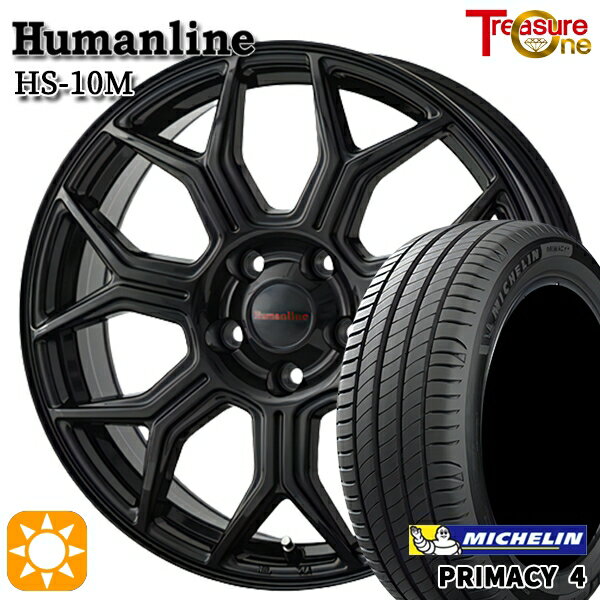 【取付対象】205/60R16 96W XL ミシュラン プライマシー4 トレジャーワン ヒューマンライン HS10M ブラック 16インチ 6.5J 5H114.3 サマータイヤホイールセット