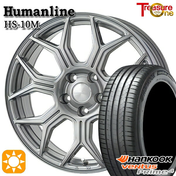 【取付対象】195/60R16 89V ハンコック veNtus PRime4 K135 トレジャーワン ヒューマンライン HS10M　ダークグレー 16インチ 6.5J 5H114.3 サマータイヤホイールセット