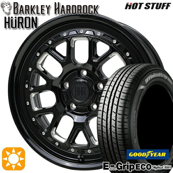 【取付対象】エスティマ ヤリスクロス 215/60R16 95H グッドイヤー エフィシェントグリップ エコ EG01 ホットスタッフ バークレイハードロック ヒューロン GM/B 16インチ 7.0J 5H114.3+38 サマータイヤホイールセット