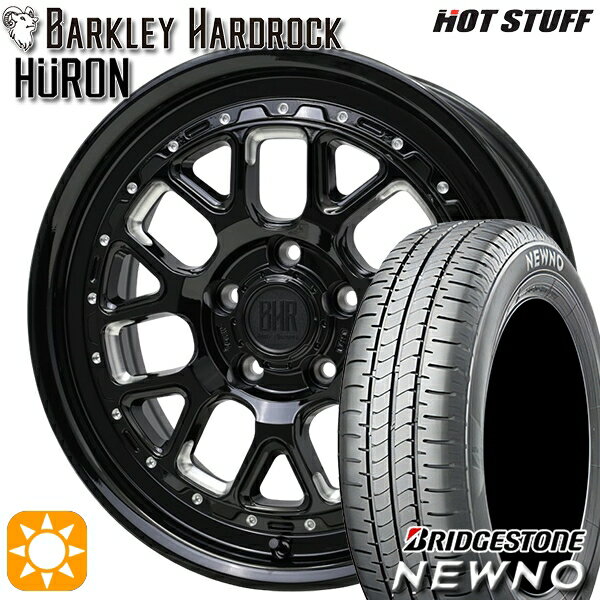 【取付対象】225/50R17 94V ブリヂストン ニューノ ホットスタッフ バークレイハードロック ヒューロン GM/B 17インチ 7.0J 5H114.3+38 サマータイヤホイールセット