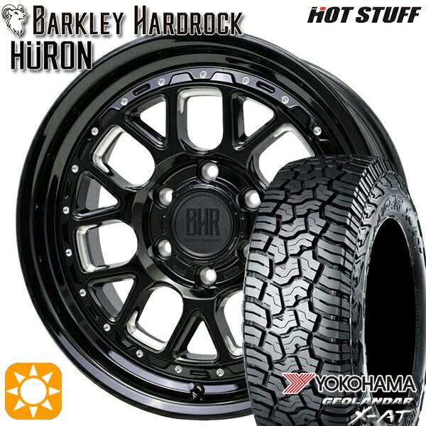 【取付対象】プラド ハイラックス 265/60R18 114T ヨコハマ ジオランダー X-AT G016 ホットスタッフ バークレイハードロック ヒューロン GM/B 18インチ 8.0J 6H139.7+20 サマータイヤホイールセット