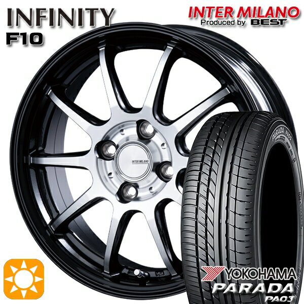 【取付対象】軽トラ 165/55R14C 95/93N ヨコハマ パラダ PA03 インターミラノ インフィニティ F10 BK/DP 14インチ 4.5J 4H100 サマータイヤホイールセット