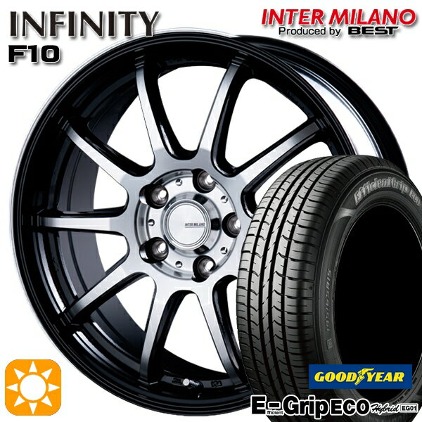 【取付対象】リーフ レヴォーグ 215/50R17 91V グッドイヤー エフィシェントグリップ エコ EG01 インターミラノ インフィニティ F10 BK/DP 17インチ 7.0J 5H114.3 サマータイヤホイールセット