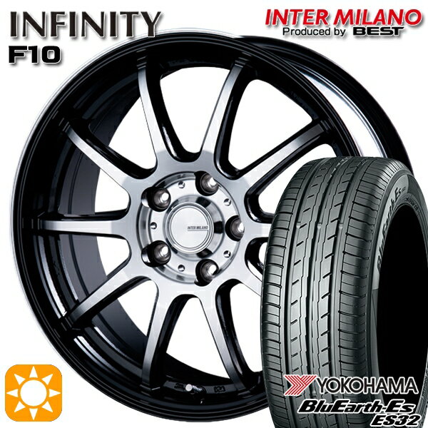 【取付対象】アイシス ノア 215/45R17 91V XL ヨコハマ ブルーアース ES32 インターミラノ インフィニティ F10 BK/DP 17インチ 7.0J 5H114.3 サマータイヤホイールセット