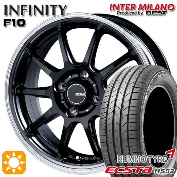 【取付対象】195/45R16 84V XL クムホ エクスタ HS52 インターミラノ インフィニティ F10 BK/RP 16インチ 6.0J 4H100 サマータイヤホイールセット