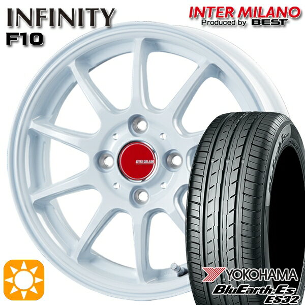 【取付対象】155/55R14 69V ヨコハマ ブルーアース ES32 インターミラノ インフィニティ F10 ホワイト 14インチ 4.5J 4H100 サマータイヤホイールセット