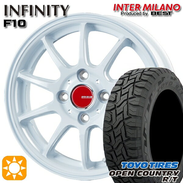 【取付対象】N-BOX 155/65R14 75Q トーヨー オープンカントリー R/T インターミラノ インフィニティ F10 ホワイト 14インチ 4.5J 4H100 サマータイヤホイールセット