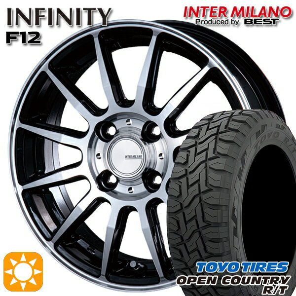 【取付対象】N-BOX 155/65R14 75Q トーヨー オープンカントリー R/T インターミラノ インフィニティ F12 BK/P 14インチ 4.5J 4H100 サマータイヤホイールセット