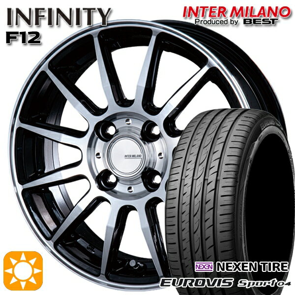 【取付対象】165/60R14 75H ロードストーン ユーロビズ Sport 04 インターミラノ インフィニティ F12 BK/P 14インチ 4.5J 4H100 サマータイヤホイールセット