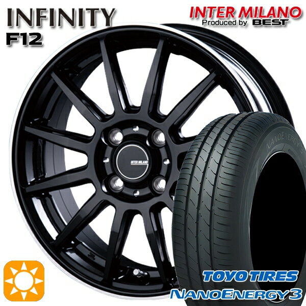 【取付対象】エブリィワゴン 165/60R14 75H トーヨー ナノエナジー3 インターミラノ インフィニティ F12 BK/FP 14インチ 4.5J 4H100 サマータイヤホイールセット