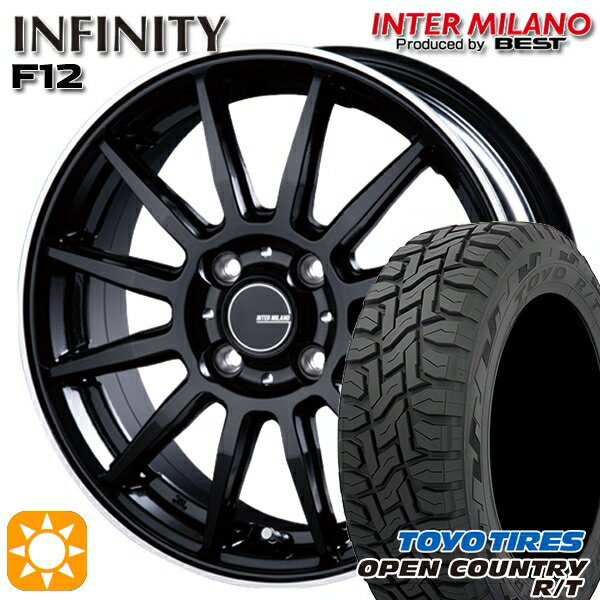 【取付対象】N-BOX 155/65R14 75Q トーヨー オープンカントリー R/T インターミラノ インフィニティ F12 BK/FP 14インチ 4.5J 4H100 サマータイヤホイールセット