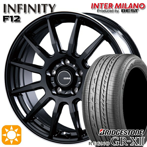 【取付対象】アイシス ノア 215/45R17 91W XL ブリヂストンレグノ GR-X2 インターミラノ インフィニティ F12 BK/FP 17インチ 7.0J 5H114.3 サマータイヤホイールセット