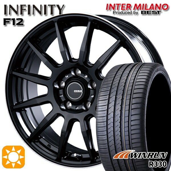 【取付対象】ジェイド アクセラ 225/40R18 92W XL ウィンラン R330 インターミラノ インフィニティ F12 BK/FP 18インチ 7.0J 5H114.3 サマータイヤホイールセット