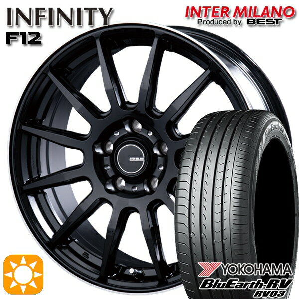 【取付対象】アクセラ アテンザ 215/45R18 93W XL ヨコハマ ブルーアース RV03 インターミラノ インフィニティ F12 BK/FP 18インチ 7.0J 5H114.3 サマータイヤホイールセット