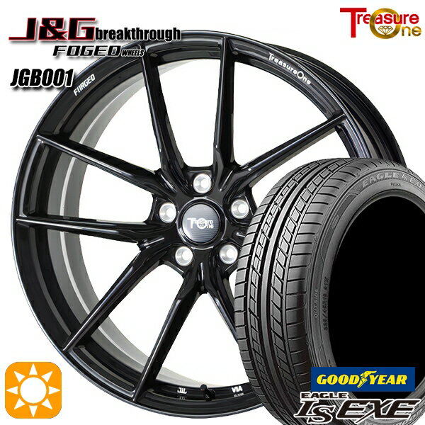 セレナ アクセラ 215/35R19 85W XL グッドイヤー イーグル LSEXE トレジャーワン 鍛造 J&Gブレイクスルー JGB001 ブラック 19インチ 8.0J 5H114.3 サマータイヤホイールセット