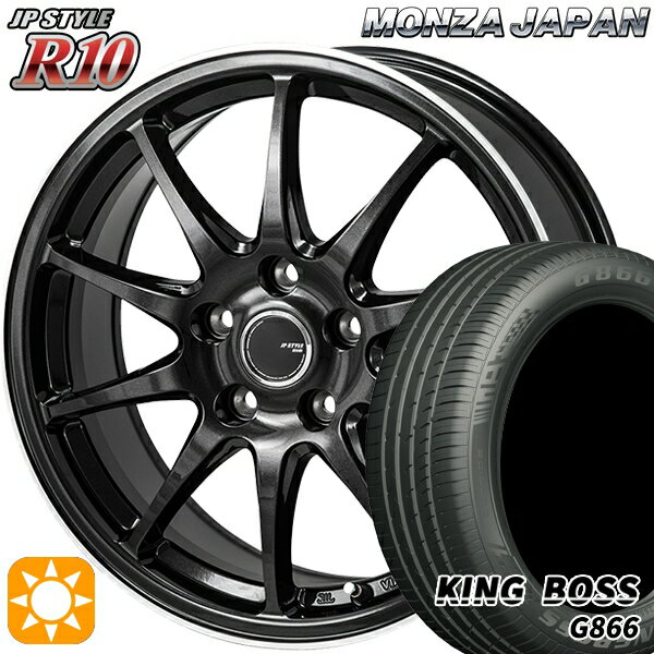 【18日限定!ダイヤモンド会員限定P13倍!】 リーフ レヴォーグ 215/50R17 95W XL キングボス G866 モンツァ JPスタイル R10 17インチ 7.0J 5H114.3 サマータイヤホイールセット