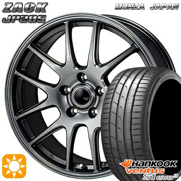 【18日限定!ダイヤモンド会員限定P13倍!】 セレナ 215/40R18 89Y XL ハンコック veNtus S1 evo3 K127 モンツァ ザック JP205 ブラックシルバー 18インチ 7.5J 5H114.3 サマータイヤホイールセット