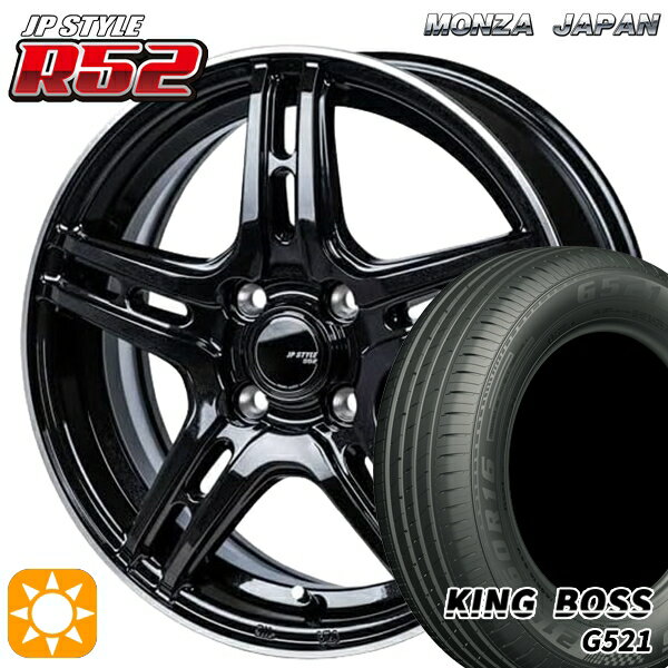 【取付対象】フィット アクア 185/60R15 84H キングボス G521 モンツァ JPスタイル R52 15インチ 5.5J 4H100 サマータイヤホイールセット