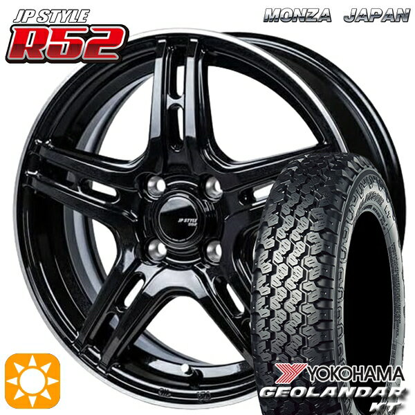 【取付対象】軽トラ 145/80R12 80/78N ヨコハマ ジオランダーKT Y828C モンツァ JPスタイル R52 12インチ 4.0J 4H100 サマータイヤホイールセット