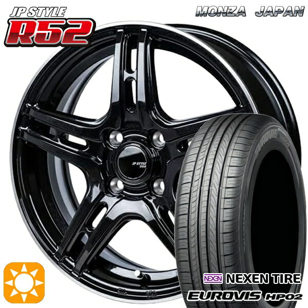【取付対象】マツダ2 ノート 185/65R15 ネクセン ロードストーン ユーロビズ HP02 モンツァ JPスタイル R52 15インチ 5.5J 4H100 サマータイヤホイールセット