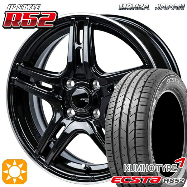 【取付対象】アクア デミオ 195/55R16 87V クムホ エクスタ HS52 モンツァ JPスタイル R52 16インチ 6.0J 4H100 サマータイヤホイールセット