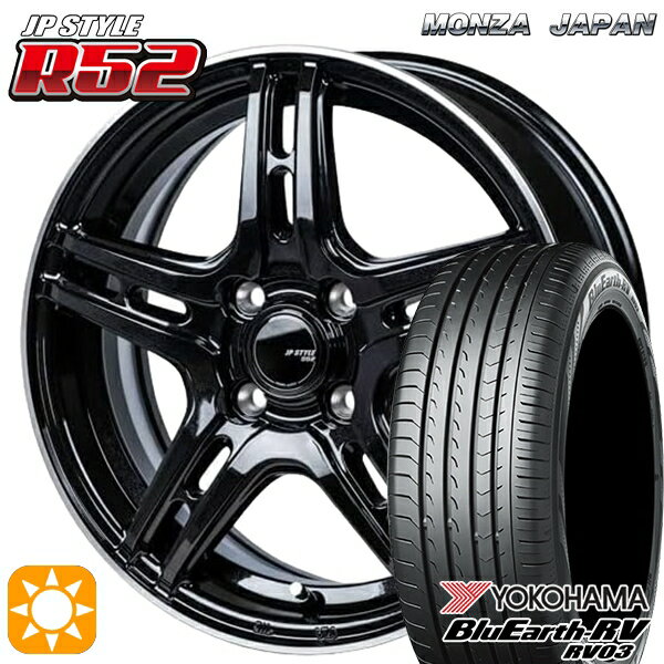 【取付対象】フィット アクア 185/60R15 84H ヨコハマ ブルーアース RV03 モンツァ JPスタイル R52 15インチ 5.5J 4H100 サマータイヤホイールセット
