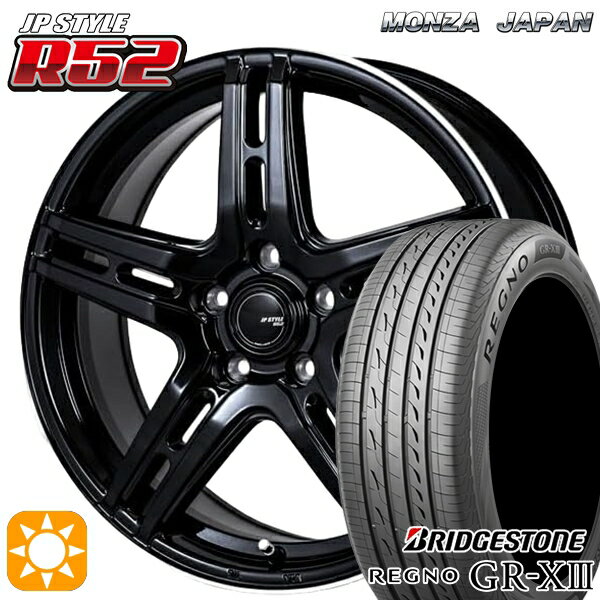 【取付対象】カムリ ヴェゼル 215/55R17 94V ブリヂストン レグノ GR-X3 モンツァ JPスタイル R52 17インチ 7.0J 5H114.3 サマータイヤホイールセット