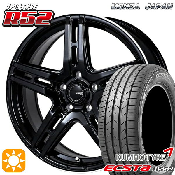 【取付対象】リーフ アクセラ 205/55R16 91V クムホ エクスタ HS52 モンツァ JPスタイル R52 16インチ 6.5J 5H114.3 サマータイヤホイールセット